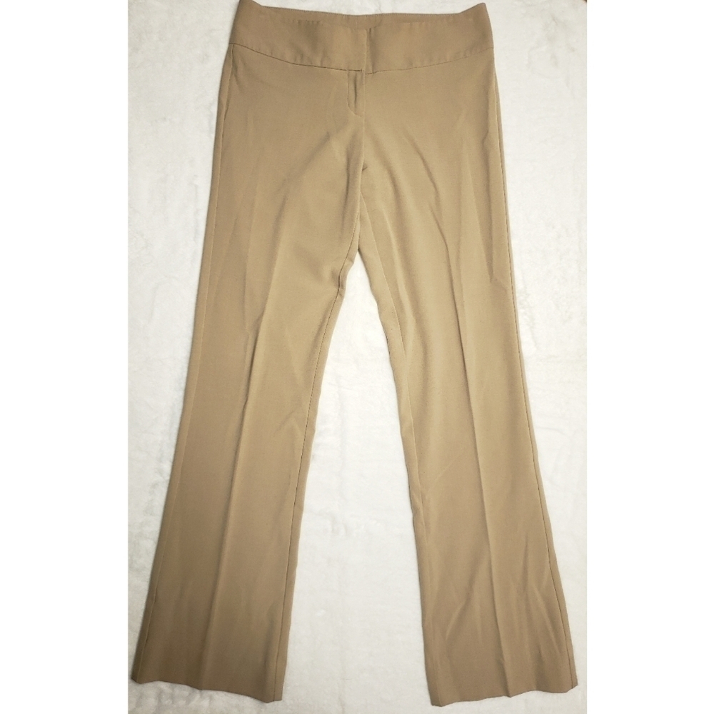 Kenneth Cole Khaki Flat Front Straight Leg Dress Pants Office Work Trousers Sz 4 - Picture 4 of 7